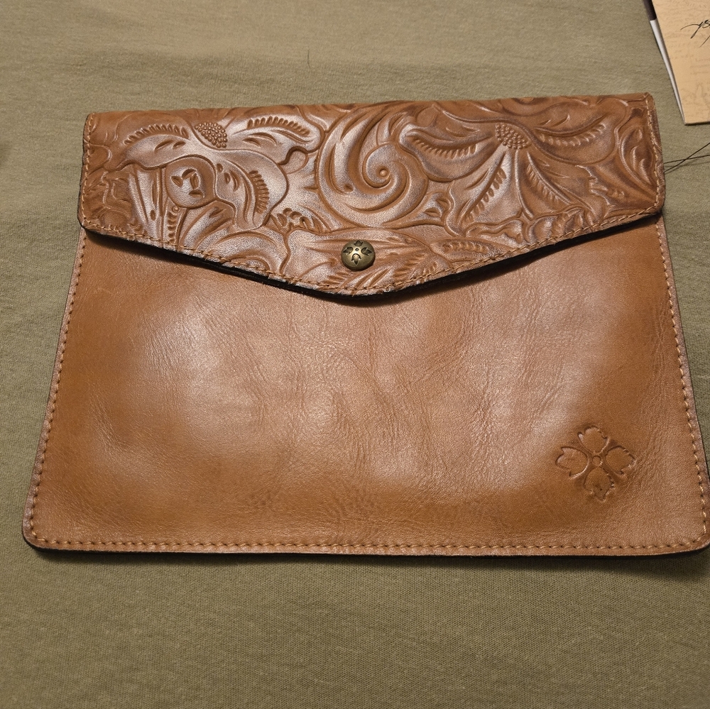 Brown Embossed Leather Clutch Patricia Nash Bag